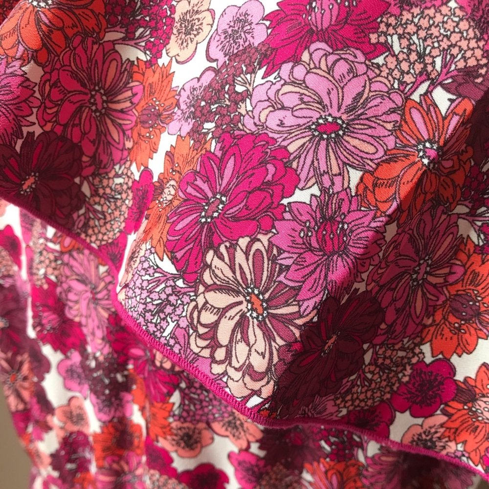 Floral Pink One Shoulder Ruffle Maxi Dress - Picture 4 of 6